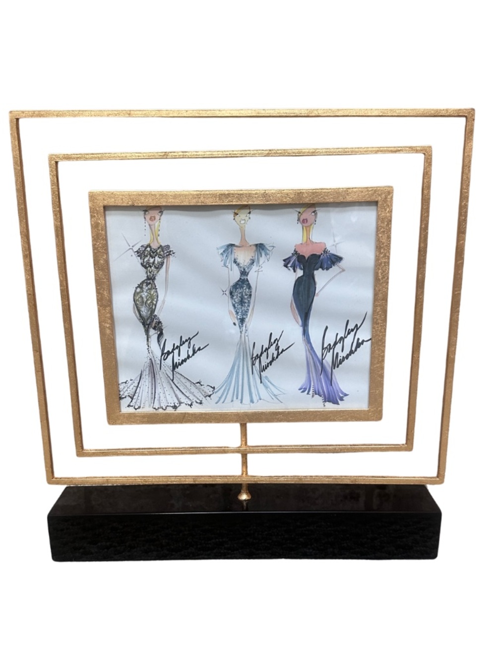 NEW Badgley Mischka Framed Artwork Tabetop Sculpture